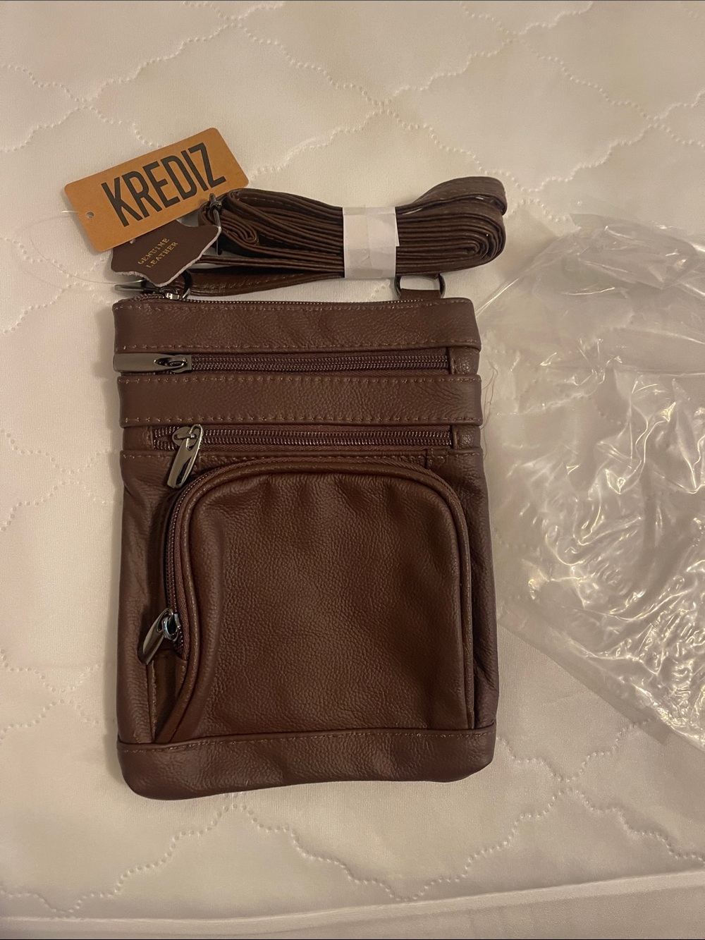 Brown leather crossbody